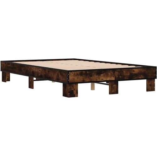  Okvir kreveta boja hrasta 140x190 cm konstruirano drvo i metal Slike