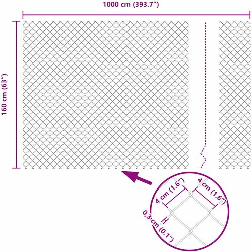  Ograde od lanca s betonskom podlogom 10 x 1,6 m Zelena Mreža Slike