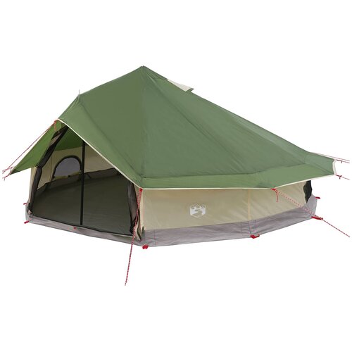 Tipi &amp;scaron;ator s krovom Zelena 800 x 800 x 430 cm Poliester i čelik Slike