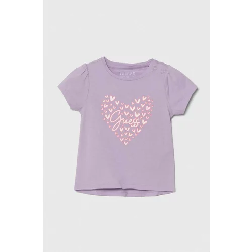 Guess Kratka majica za dojenčka vijolična barva