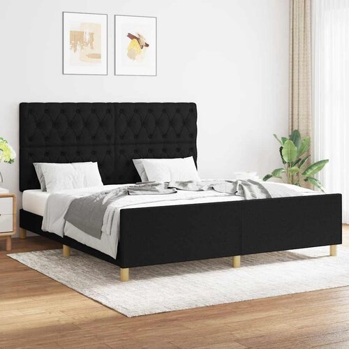  Okvir za krevet bez madraca crni 160x200 cm od tkanine Cijene