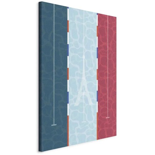  Slika - Graphic Illustration of a Swimming Pool Against the Backdrop of the French Flag 20x30 Standard Cene