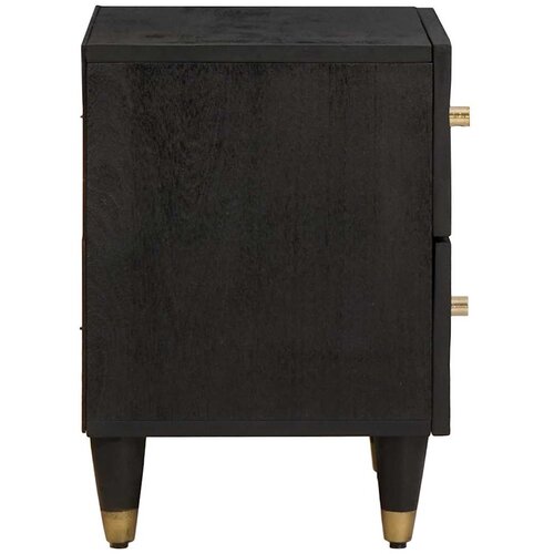  Noćni ormar s ladicama Crna 40 x 33 x 46 cm Čvrsto drvo manga Slike