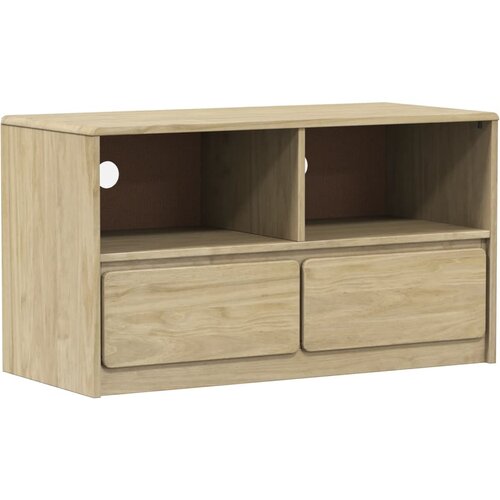 Maison Chic TV omarica - TV enota - Televizijska omarica SAUDA hrast 99x43x55 cm trdna borovina, (21701103) Cene