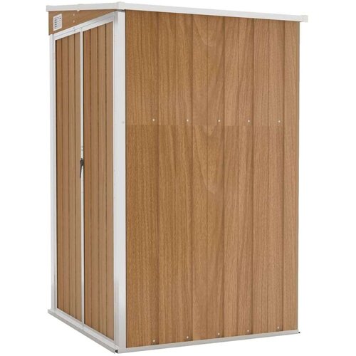 VidaXL Zidno vrtno spremi&amp;scaron;te smeđe 118 x 100 x 178 cm pocinčani čelik Slike