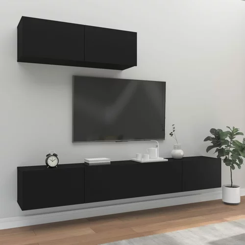  3-dijelni set TV ormarića crni od konstruiranog drva