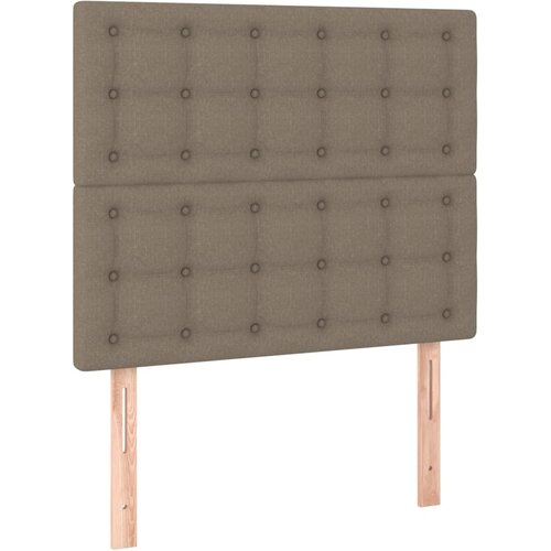  LED uzglavlje smeđesivo 90x5x118/128 cm od tkanine Slike