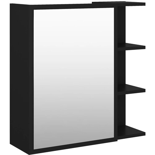 Maison Chic Kopalniška omarica - Kopalniški kabinet z ogledalom črna 62,5x20,5x64 cm, (21794942) Cene