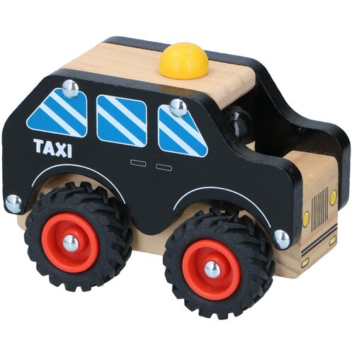 Eddy Toys Drveni dječji taksi igračka od prirodnog drveta Slike