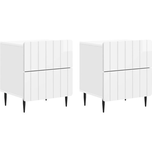  Noćni ormar 2 pcs Bijela visokog sjaja 43 x 34,5 x 49,5 cm Cene