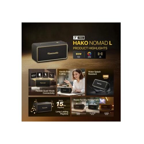 Fantech bluetooth zvučnik FBS2 hako nomad crni Slike