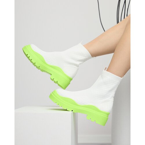Resti White-green women's flat-heeled boots Seritis - Footwear Cene