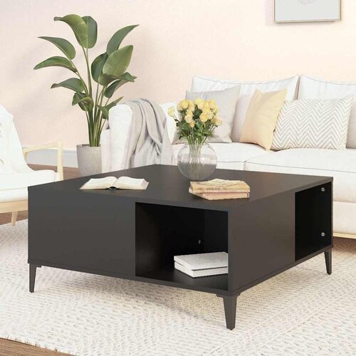  Stolić za kavu crni 80 x 80 x 36,5 cm od konstruiranog drva Cijene