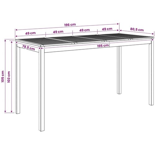  Stol za bar u vrtu Prirodna 196 x 80 5 x 105 cm - Prirodna 196 x 80 5 x 105 cm Slike