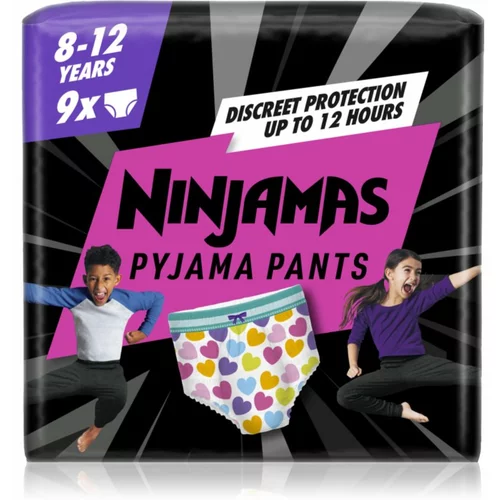 Pampers Ninjamas Pyjama Pants 27-43 kg Hearts 9 kos