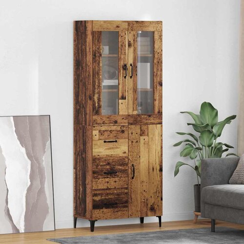 vidaXL Highboard Zidne Staro drvo 69,5 x 34 x 180 cm Konstruirano drvo Cijene
