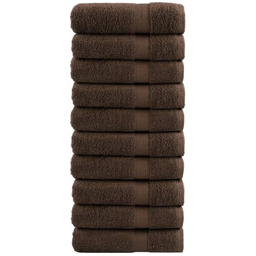VidaXL Premium kopalne brisače 10 kos rjava 100x150 cm 600 g/m2 bombaž Slike
