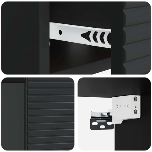  Noćni ormarić za montažu na zid 2 pcs Crna 49 x 34 5 x 20 cm Slike