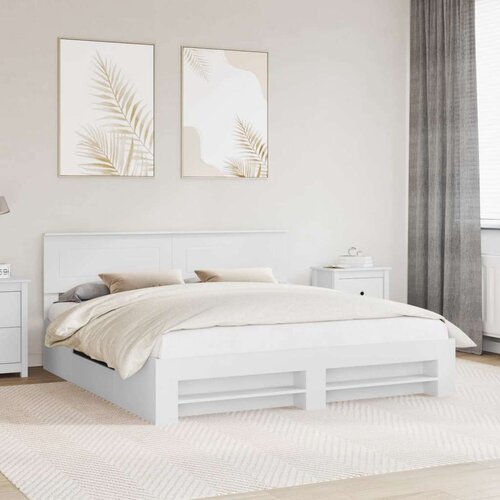  Okvir za krevet Bijelo 180 x 200 cm Konstruirano drvo - Bijelo 180 x 200 cm Cijene