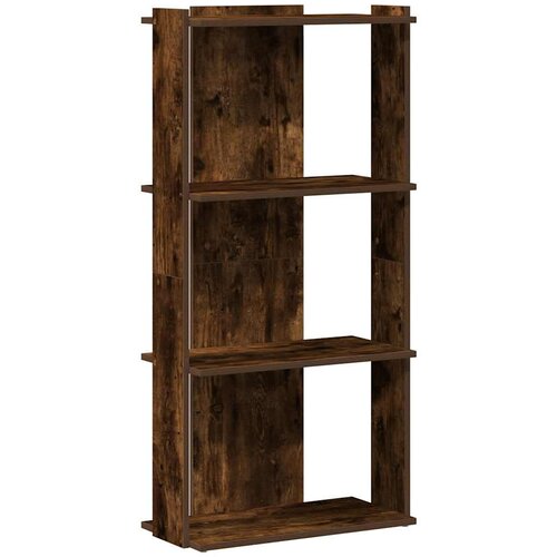 Maison Chic Knjižna omara - Knjižni regal 3-nadstropna dimljen hrast 60x30x120 cm inž. les, (21725140) Slike