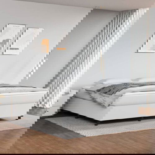 The Living Store Posteljni okvir bel 160x200 cm umetno usnje - Box Spring Posteljni Okvir, (21517316) Slike