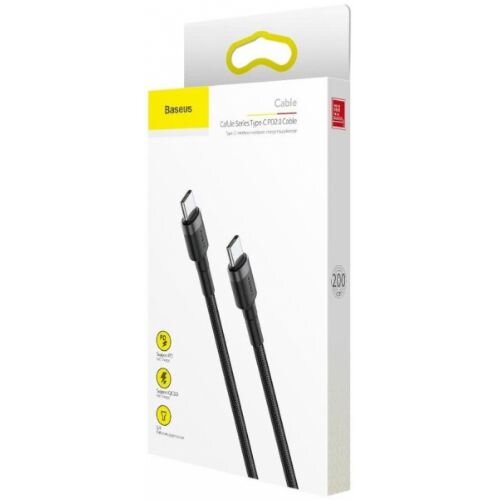 Baseus podatkovni kabel Catklf-HG1 Quick Charge Type C 60W 2m - črn Slike