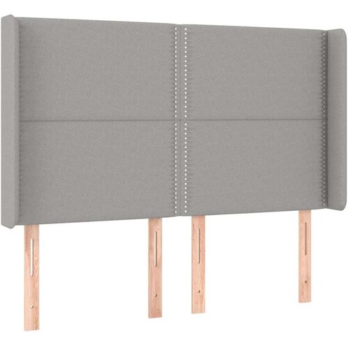 Box spring s madracem LED svjetlosivi 140x190 cm tkanina Slike