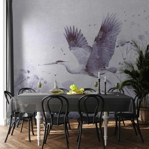  Foto tapeta - Majestic flight - a crane in flight in monochrome 300x210 Premium Slike