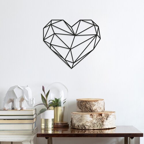 HEART black decorative metal wall accessory Cene
