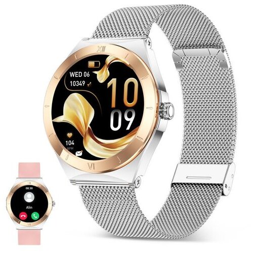 Ksix smartwatch Lya, 1,19&rdquo; AMOLED, 5 dana aut., met. i sili. narukvica, srebrni Cijene