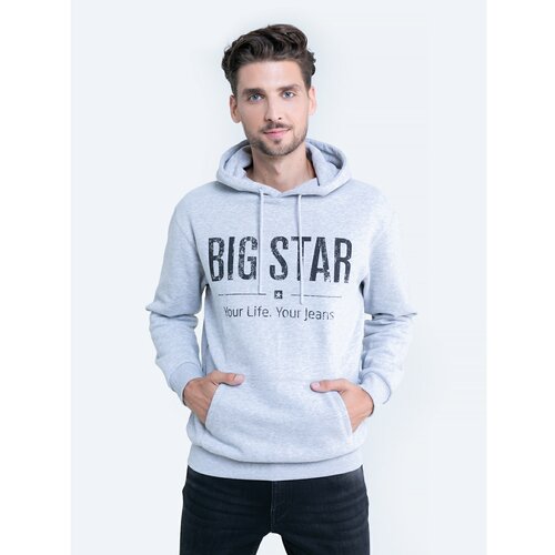 Big Star man's hoodie sweat 154553 grey Knitted-901 Slike