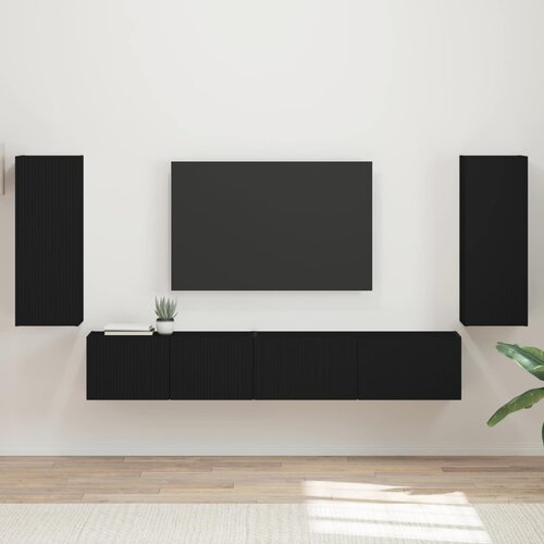  Set TV komoda 4 pcs Crna Konstruirano drvo Cene