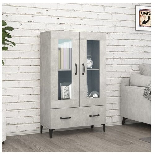  Visoka omarica betonsko siva 70x31x115 cm konstruiran les Cene