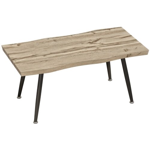 Nesta Klubska mizica z jeklenimi nogami, 4 cm debela plo&scaron;ča, hrast+črna, 100x50x45 cm, moderna mizica za dnevno sobo, (5000493456) Cene