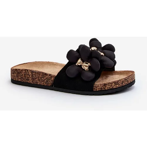 Kesi Women's slippers with Black Bunlia embellishments