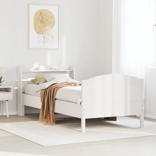 Furnova Posteljni okvir brez vzmetnice bel 75x190 cm trdna borovina, (21937432) Slike