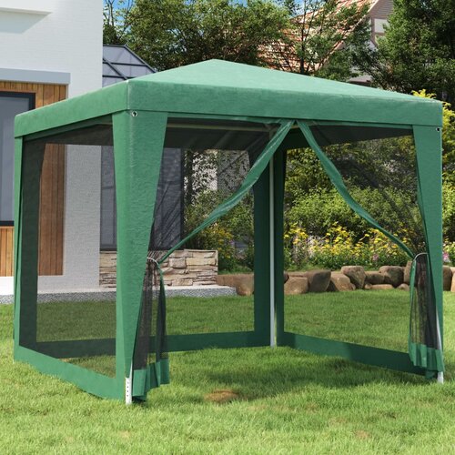 Šator za zabave s 4 mrežasta bočna zida zeleni 2,5 x 2,5 m HDPE Cijene