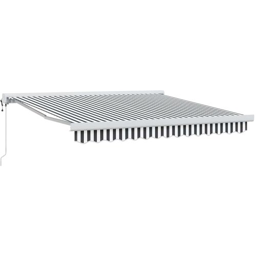 Tenda na uvlačenje antracit i bijela 3x2,5 m tkanina i aluminij Slike