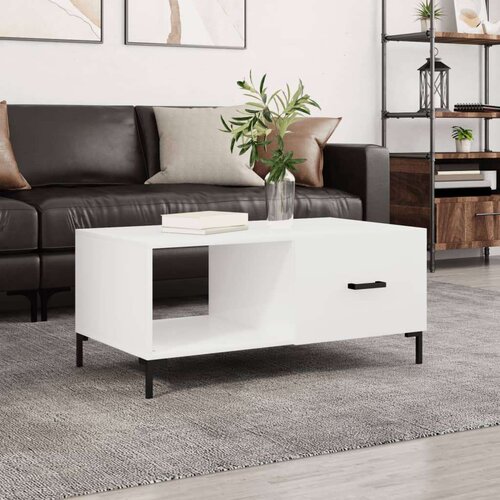  Stolić za kavu sjajni bijeli 90 x 50 x 40 cm konstruirano drvo Slike