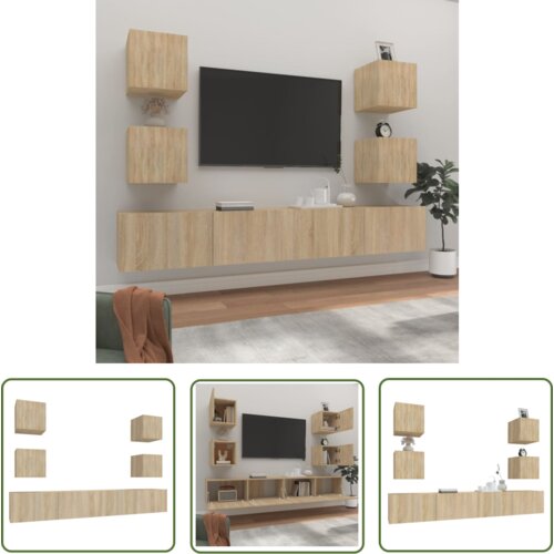 The Living Store Komplet TV omaric 6-delni sonoma hrast inženirski les - Komplet TV Omaric, (21738300) Cene