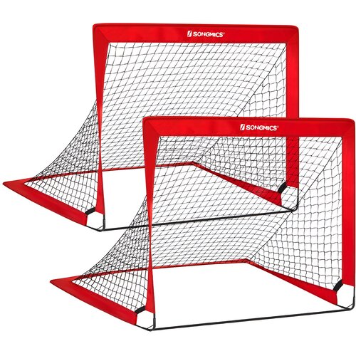 Songmics Nogometni gol komplet 2 kosa 120x80x80 cm rdeč, (5000249436) Slike