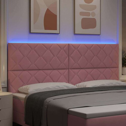  LED glava kreveta Ružičasta 200 cm Lažna koža Slike