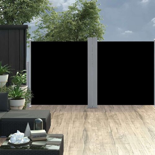  Uvlačiva bočna tenda 120 x 600 cm crna Slike