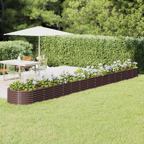 VidaXL Povi&amp;scaron;ena vrtna gredica od čelika 620x80x36cm smeđi Slike