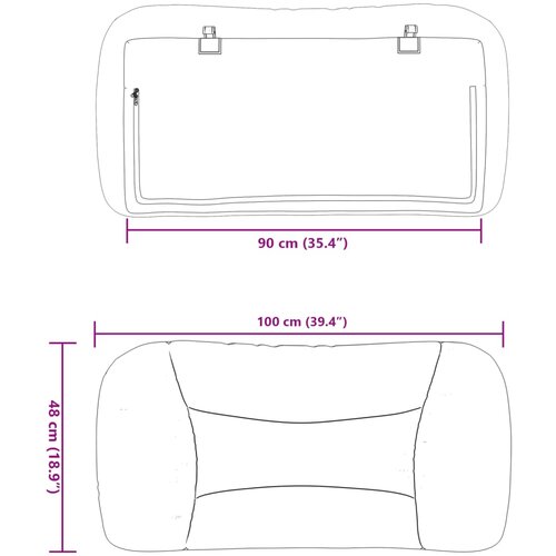  Jastuk za uzglavlje Hvar bijeli 90 cm od umjetne kože Slike
