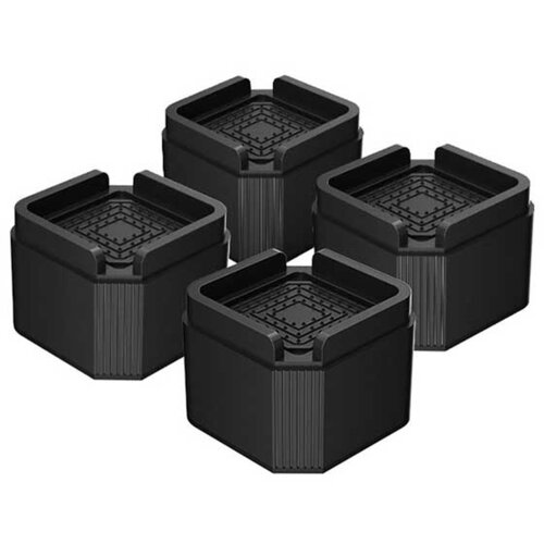 INF Črni kvadratni podstavki za pohi&amp;scaron;tvo - 5 cm vi&amp;scaron;ina - Set 4 [80x80x50mm], (5000243327) Slike
