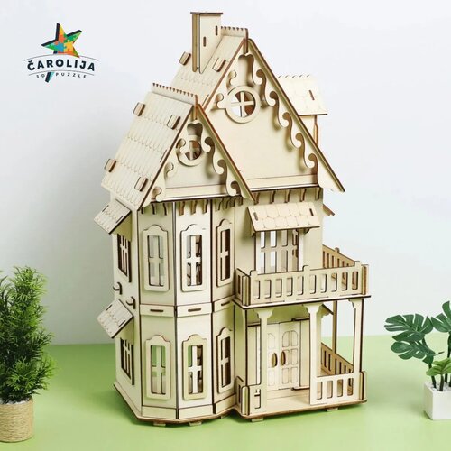 WOODCRAFT 3D DRVENA PUZZLA - GOTSKA VILA Slike