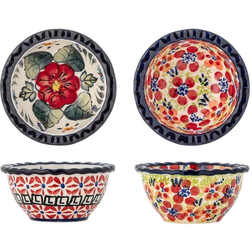 Bloomingville Crvene zdjelice u setu za posluživanje 2 kom od kamenine 95 ml Florist – Cene