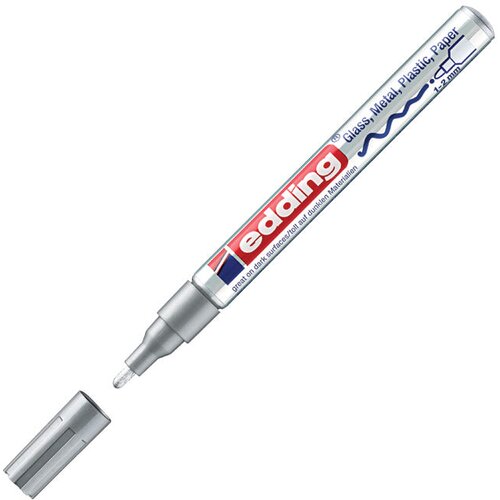 Marker permanentni sjajni lakirajući 1-2mm edding 751 srebrni Slike