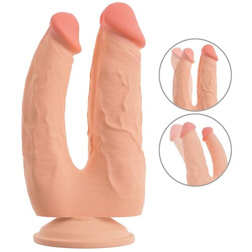 Nature Skin Realističen dvojni dildo s priseskom (R5006341) Cene